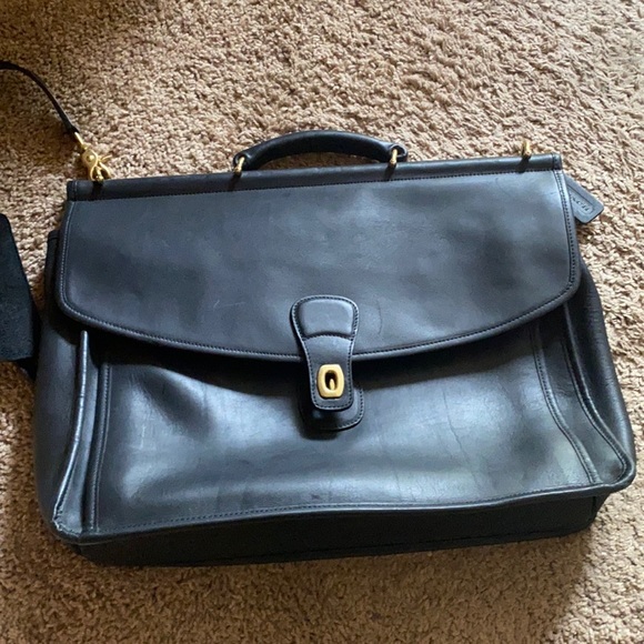 coach briefcase leather